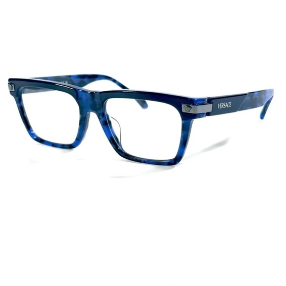 Versace MOD 3354 F Blue Black Glasses Authentic New Made in Italy - Picture 1 of 4